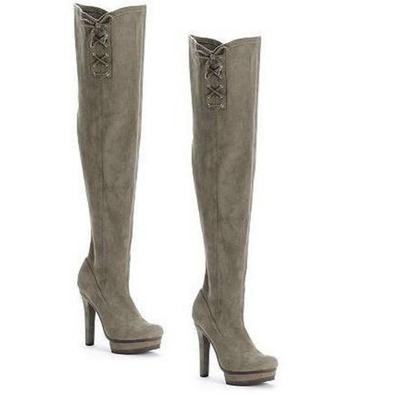 Jennifer Lopez Shoes - Jennifer Lopez sz 6 Lisette gray thigh high boots